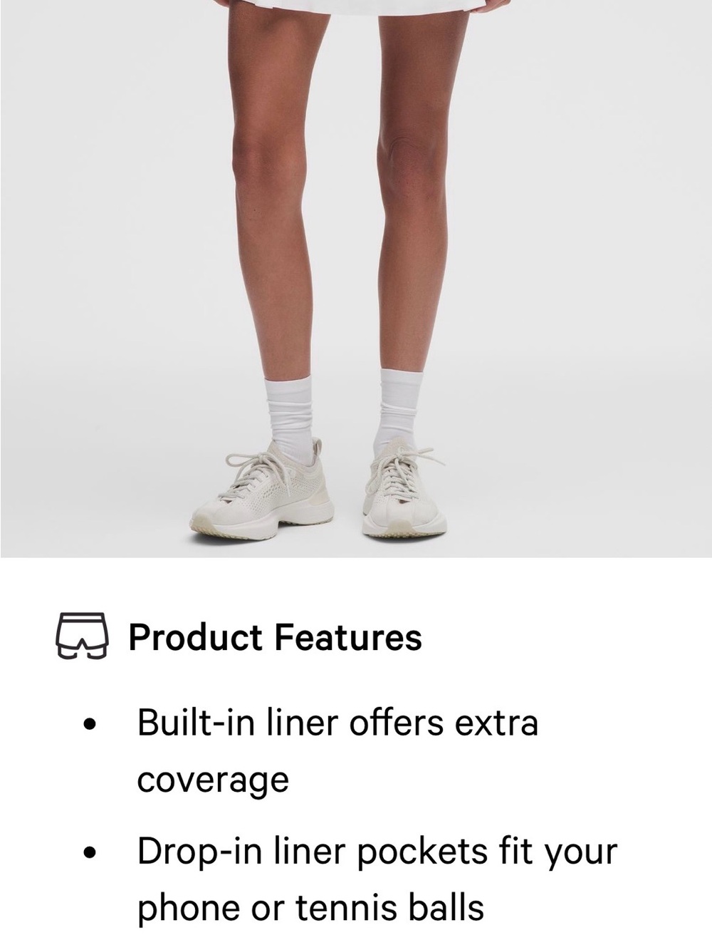 lululemon athletica White Athletic Shorts with Liner